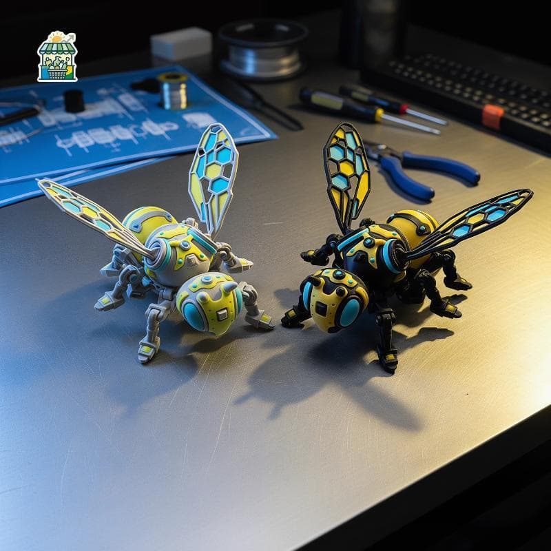 Figura De Ação De Abelha Mecânica Impressa Em 3D , Articulações Móveis , Decoração Colecionável Exclusiva Para Crianças