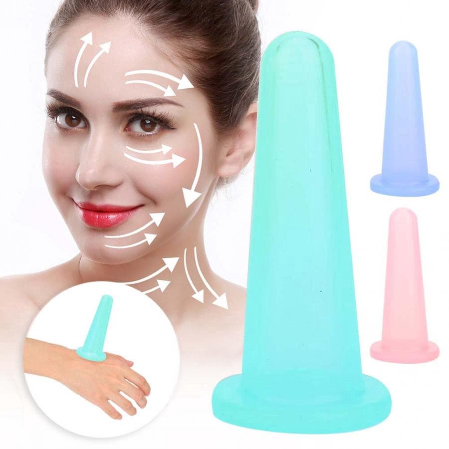2 Peças / Conjunto Frasco / Frasco De Vácuo De Silicone Com Ventosas Massageadores