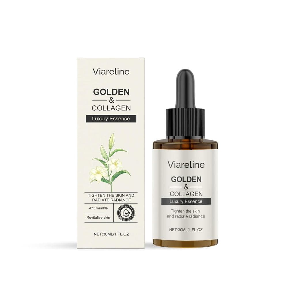 Sérum Essência de Luxo com Ouro e Colágeno, Firmador da Pele, Hidratação Profunda, Antienvelhecimento, 1 fl oz