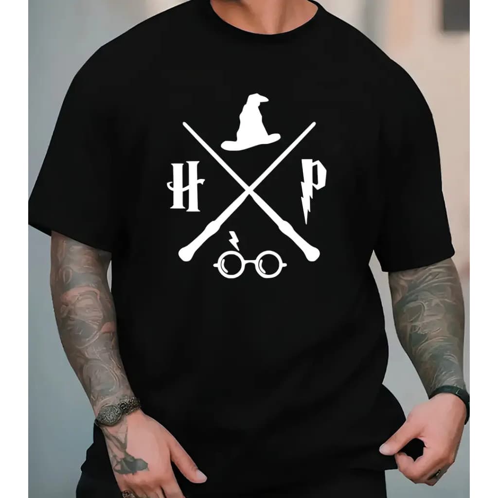 Camiseta Geek Harry Potter Magia Nerd Unissex Algodão Estampa Varinha Casual Confortável Presente