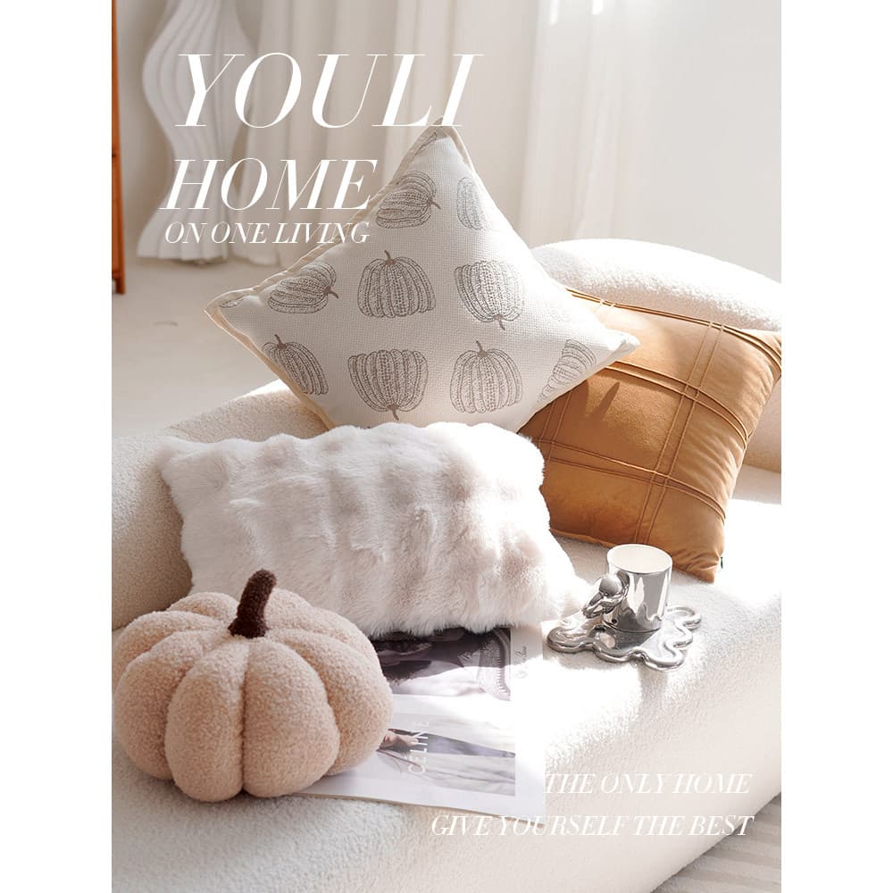 Ins estilo creme marrom abóbora fronha cama sala de estar sofá travesseiro almofada núcleo de pelúcia