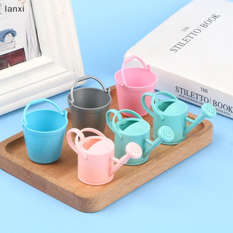 [LANXI] Conjunto De Decoração De Jardim Para Casa De Bonecas Em Miniatura Buet & Regador Planta Ferramenta Brinquedo