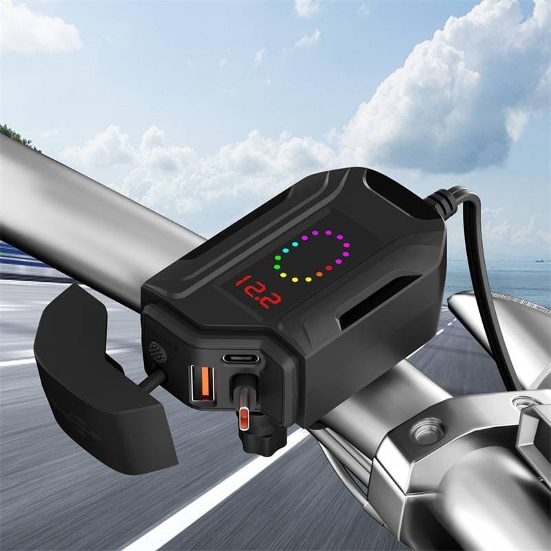 Carregador USB Para Motocicleta De Porta Dupla PD30W QC30 Carregamento Rápido Com Cabo Retrátil À Prova D'água Samsung