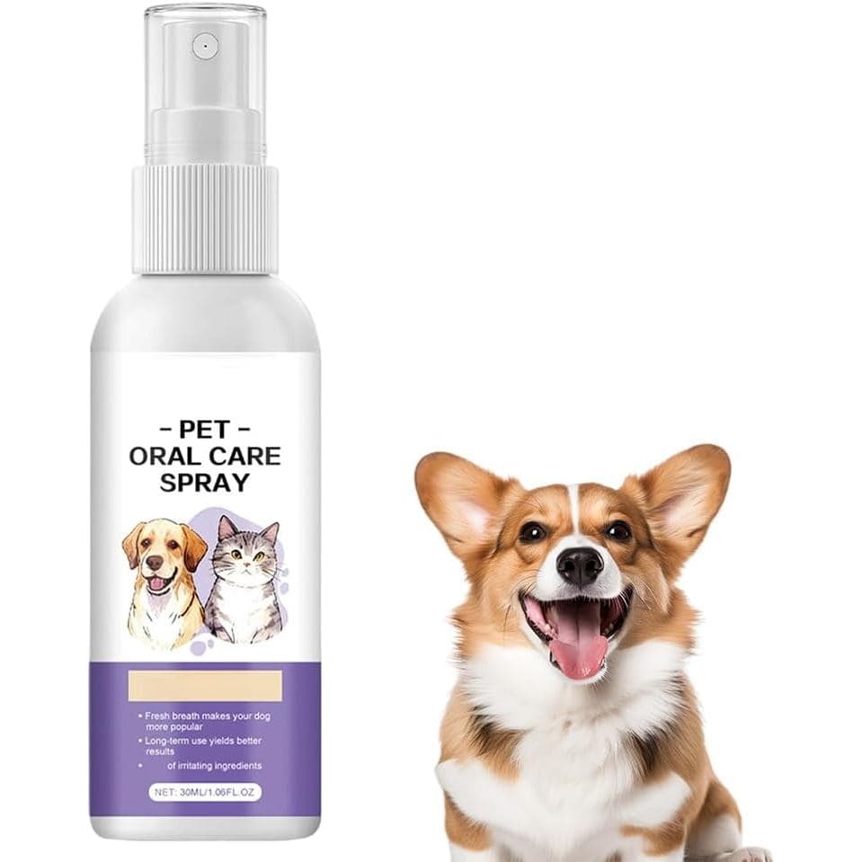 Refrescante de Hálito para Cães, Spray de Cuidado Dental e Limpeza de Dentes para Cães, Refrescante de Hálito Natural, A