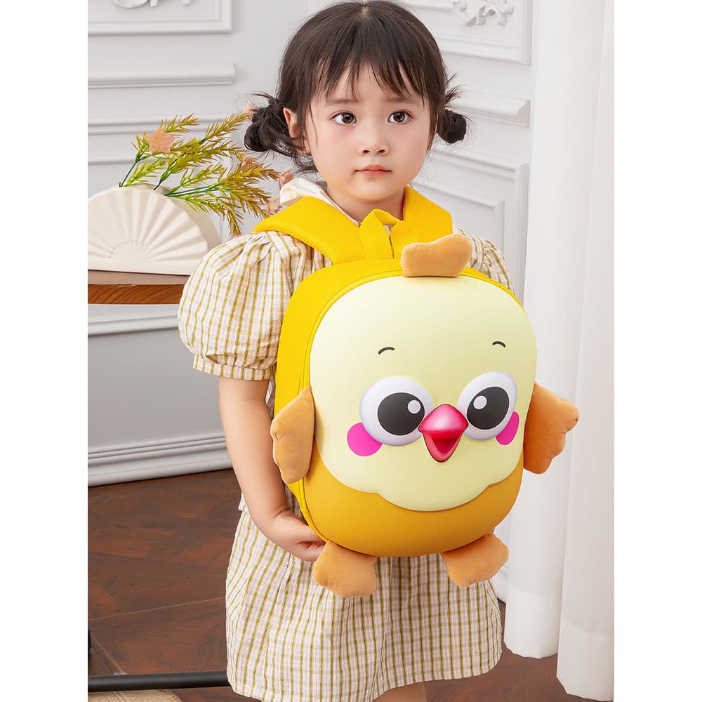 Frango fofo fofo Super fofo 3 mochila escolar pequena de classe média 1-5 anos crianças frango amarelo casca de ovo de r