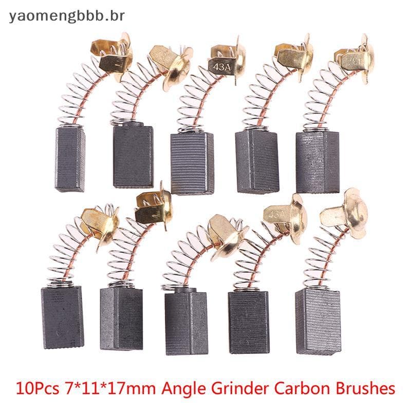 [yaobb] 10 Unidades Rebarbadora De Carbono Escovas 7 * 11 * 17 Mm Peças Sobressalentes Para Motores De Ferramentas Elétr