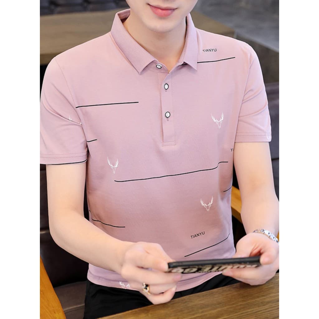 Camisa polo de manga curta Casual verão masculino novo estilo High-End T camisa de manga curta lapela na moda masculina