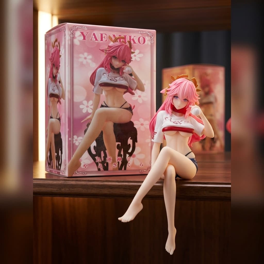 Macarrão Instantâneo Prensado Postura Sentada Yae Kamiko Feito à Mão Bidimensional Linda Menina Peripher
