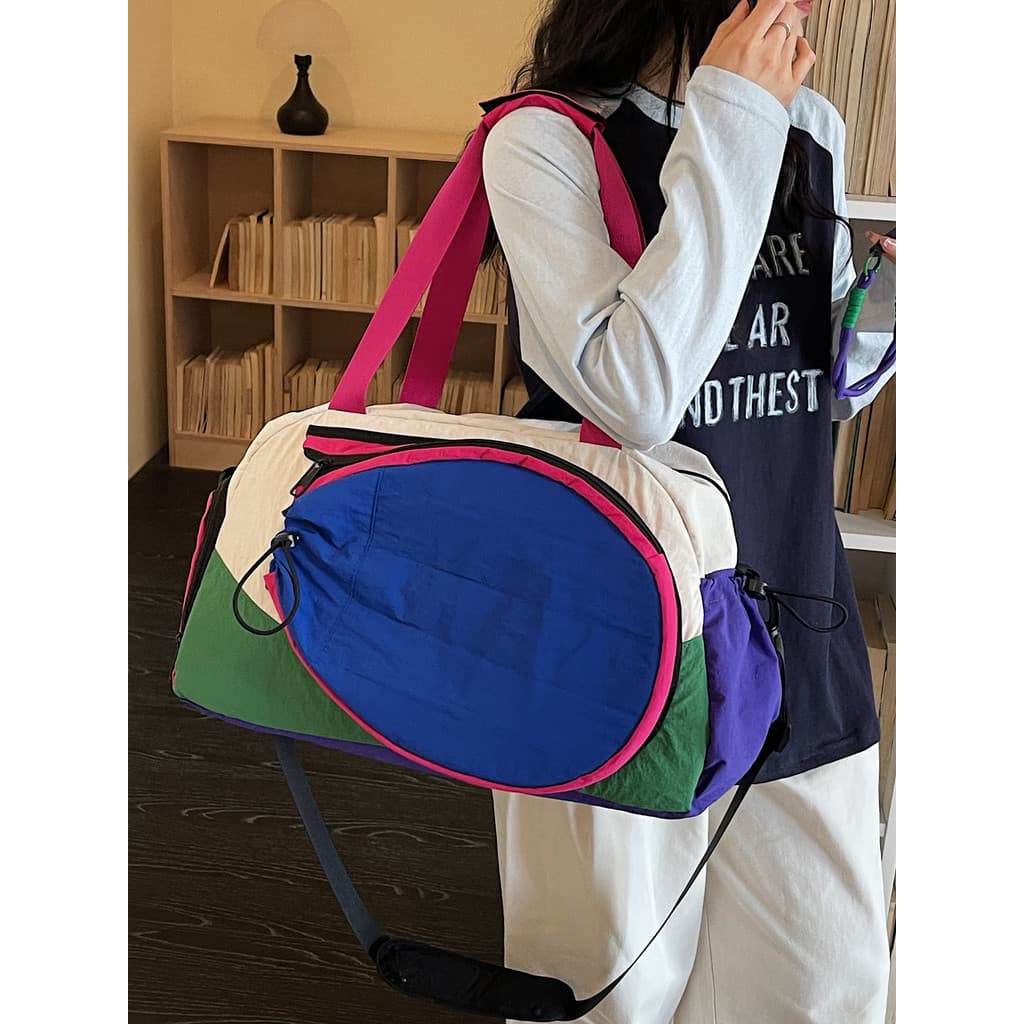 Bolsa de ginástica feminina bolsa de tênis leve Casual contraste cor bolsa de ombro de alto valor independente armazém d