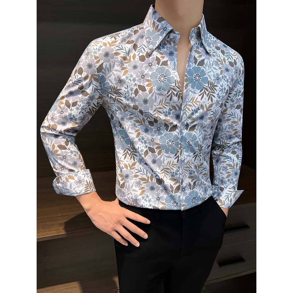 Verão Street wear Xiaoxiang estilo costura lapela camisa de manga curta masculina estilo coreano usar cortina solta seda