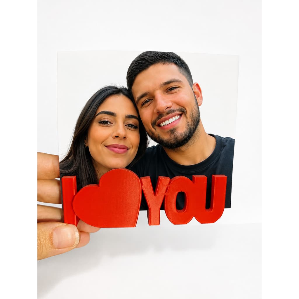 Porta Foto I Love You Decorativo | Suporte para Foto | Presente Romântico para Casal | Decoração
