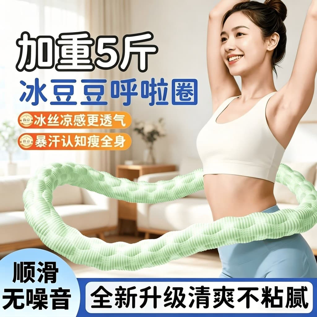Peso Extra 3kg Ice Doudou Hula Hoop Estilo silencioso Abdômen estreitamento não machuca a cintura Soft Spring Hula Hoop