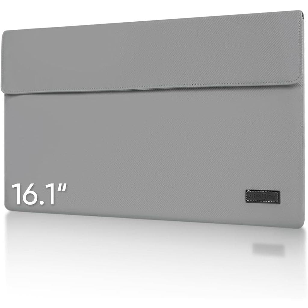 Capa/Estojo para Monitor Portátil ARZA 16.1", em PUL, para Viagem, Monitor e Laptop, Cinza