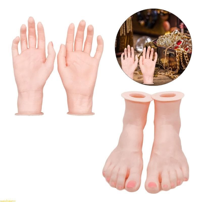 sunshineyy Manequim Mão Silicone Realista, Toque Macio, Display, Mãos Dedos Móveis Para Acessório Me