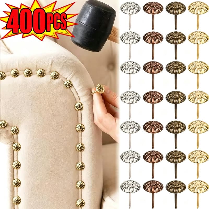 100-400 Peças De Pinos Florais Retrô Para Móveis-Alfinetes Decorativos De Ferro Resistente-Unhas De Metal Com Múltiplas