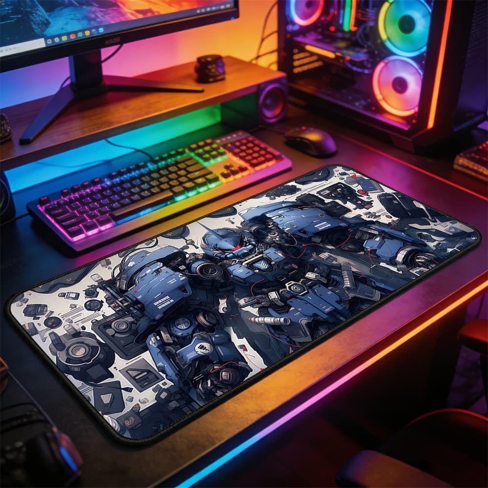 Mousepad Grande Estampa Máscara Hannya Nórdica-Japonesa Base Antiderrapante Alta Precisão para PC Notebook