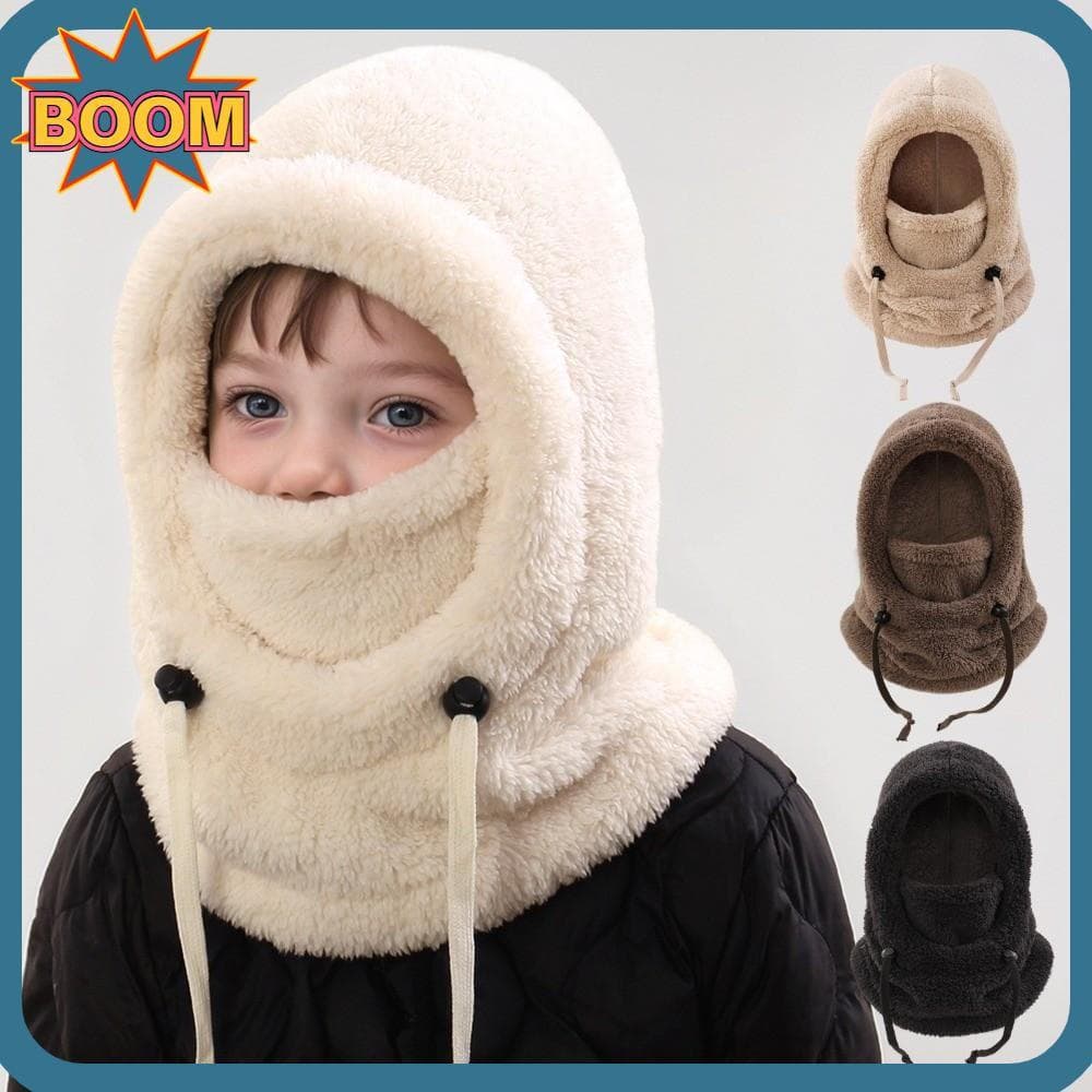 BOOM Gorro-Cachecol de Peça Única, Balaclava de Pelúcia à Prova de Vento, Boné Macio com Proteção para as Orelhas MKT2