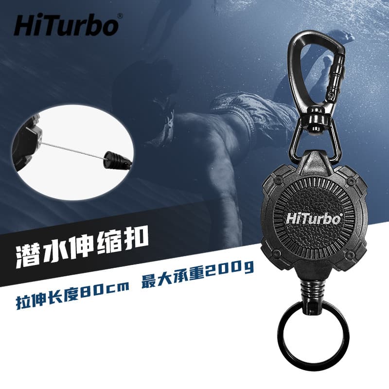 HiTurbo mergulho fivela retrátil mergulho ao ar livre caminhadas pesca chaveiro firme durável rápido
