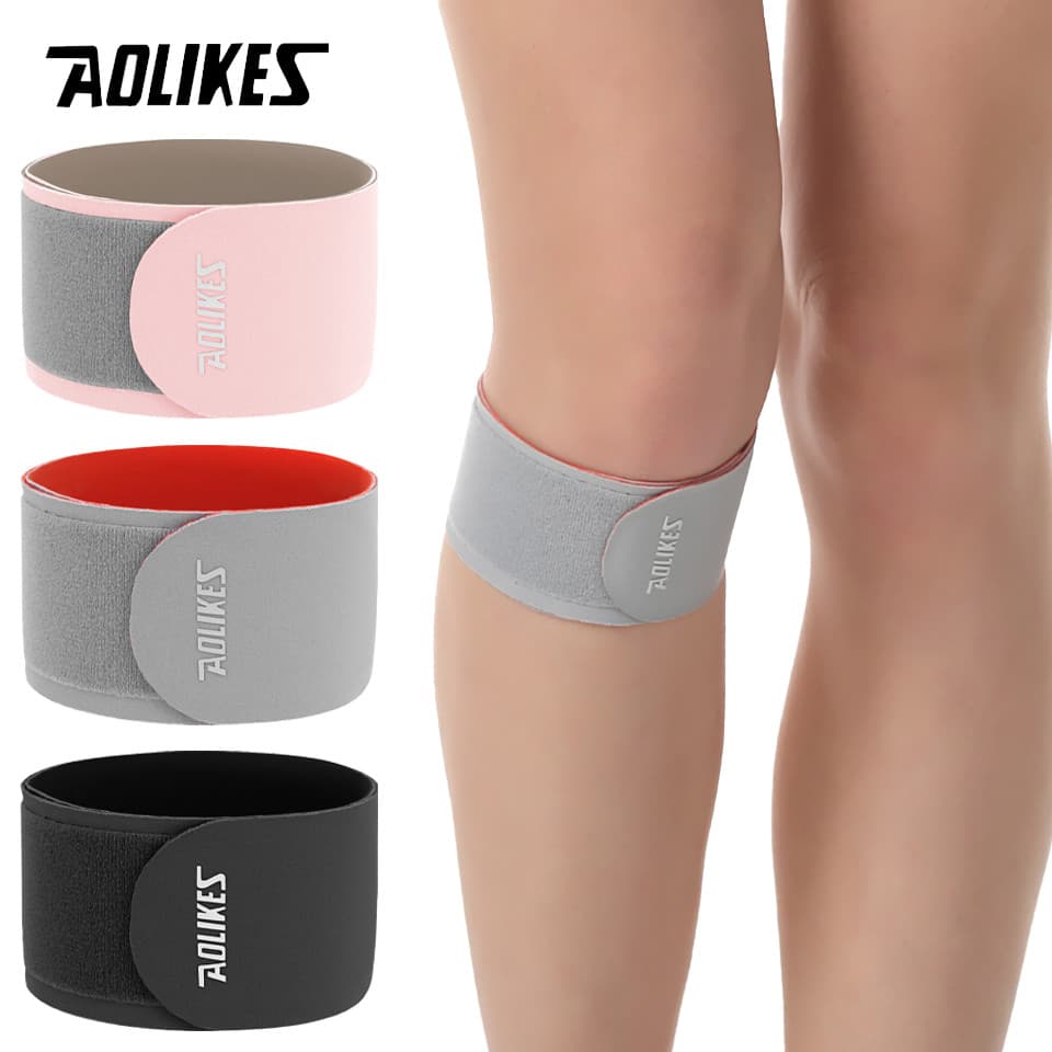 AOLIKES 1 Peça Cinta De Patela Esportiva Fitness Respirável Pressurizado Futebol Pulando Joelheira