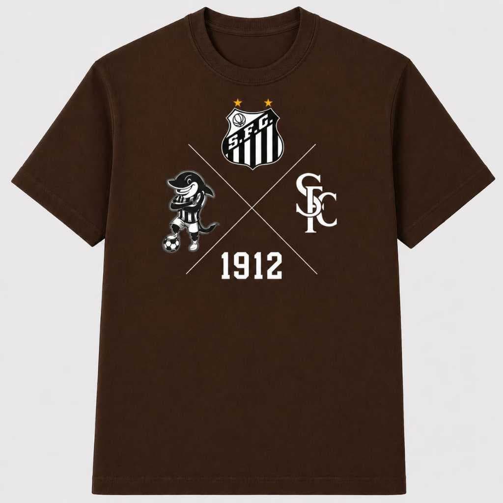 Camisa Camiseta Infantil 100% Algodão Meninos da vila Camisa Time Unissex Confortável Blusa Unissex Peixe Novo