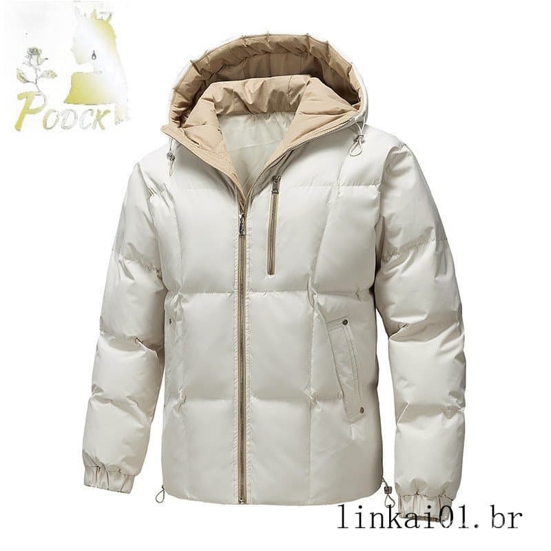 Jaqueta acolchoada masculina outono inverno novo estilo jaqueta acolchoada com capuz cor sólida jaqueta de pão quente en