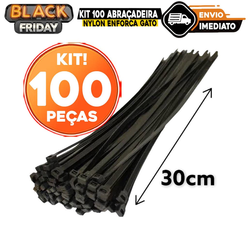abraçadeira enforca gato de nylon preto 250MM/abraçadeira enforca gato branca 300MM