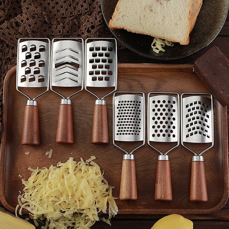 Disponível em estoque: utensílio de cozinha multifuncional em madeira de acácia, cortador de vegetais, triturador de cen