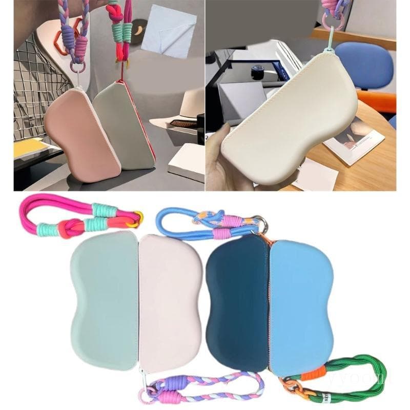 yyooml Caixa Óculos À Prova Poeira Cor Saco Silicone Caneta Organizador Sol Caso Para Uso Diário Trab