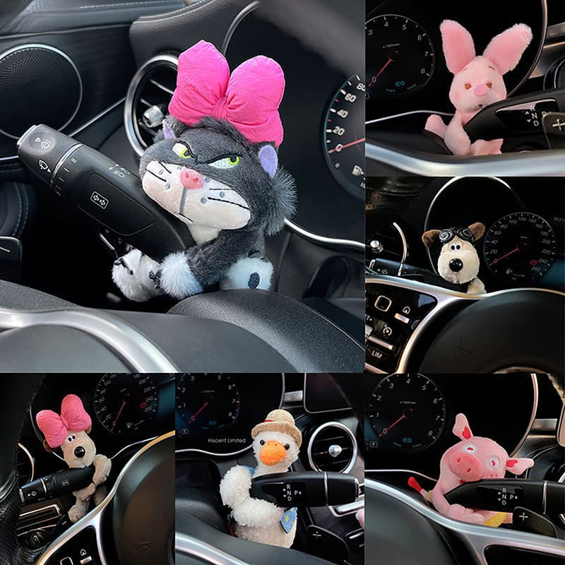 [Decoração do carro bonito dos desenhos animados de pelúcia Animal pára-brisa limpador carro sinal volta boneca casa dec