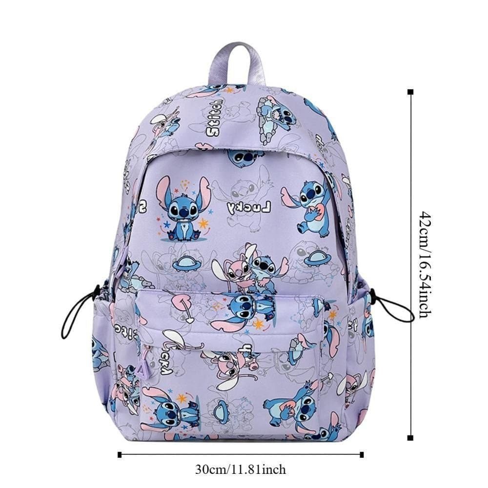 [UTOPIAS] Mochila Stitch, Mochilas Escolares de Grande Capacidade, Mochila Impermeável 4UWA