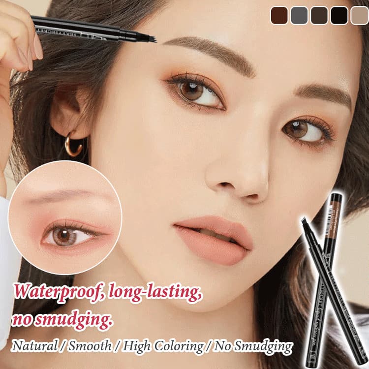 [À Prova D'Água] Caneta de Sobrancelha 4 Pontas/Microblading/Precisa e Durável