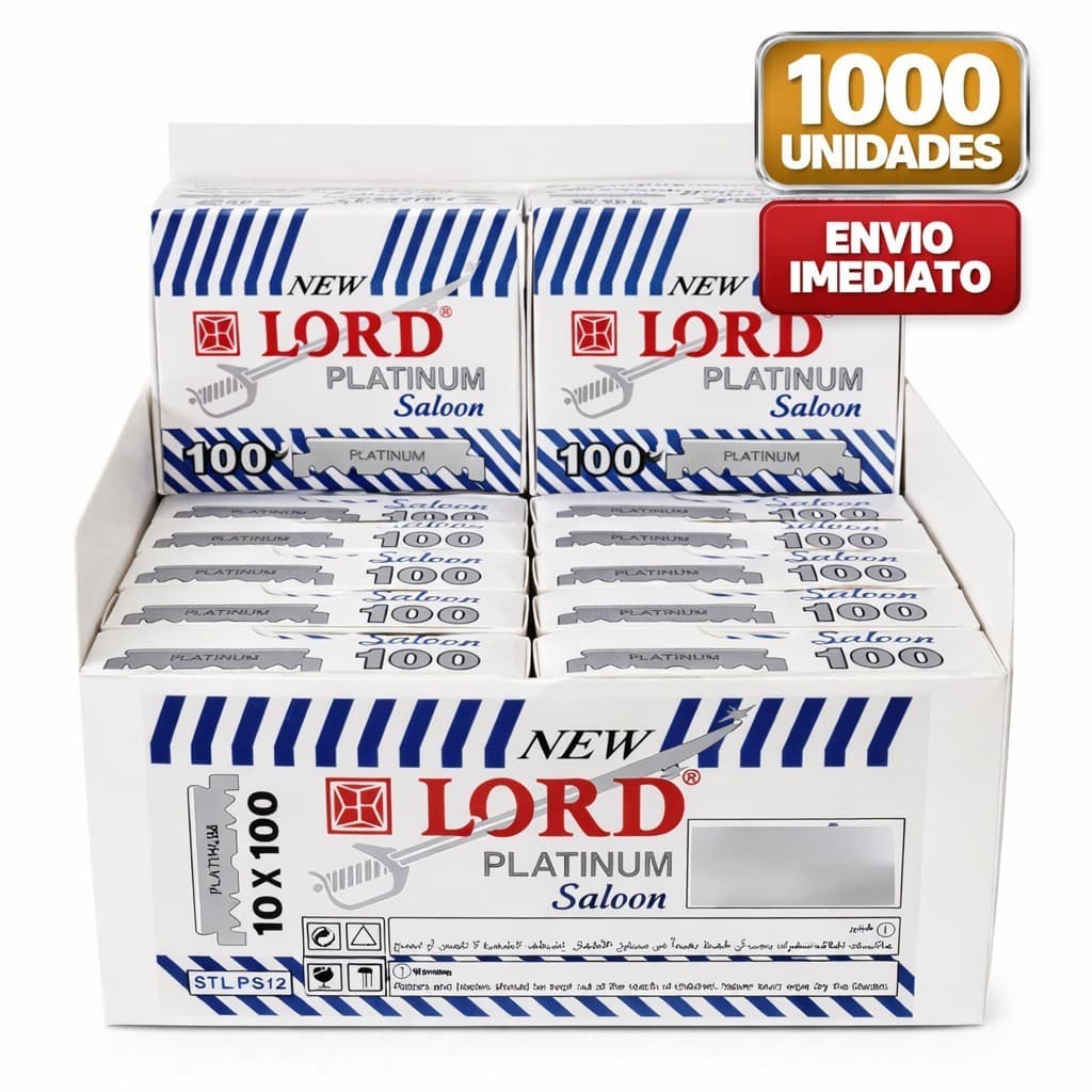Kit 1000 Meia Lâminas Barbear Inox Lord Platinum Original Nf leve ja