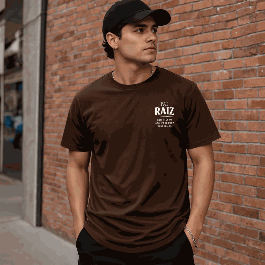 Camiseta Pai Raiz Presente Especial Estampa Exclusiva Algodão Confortável Para Pais Modernos Casual