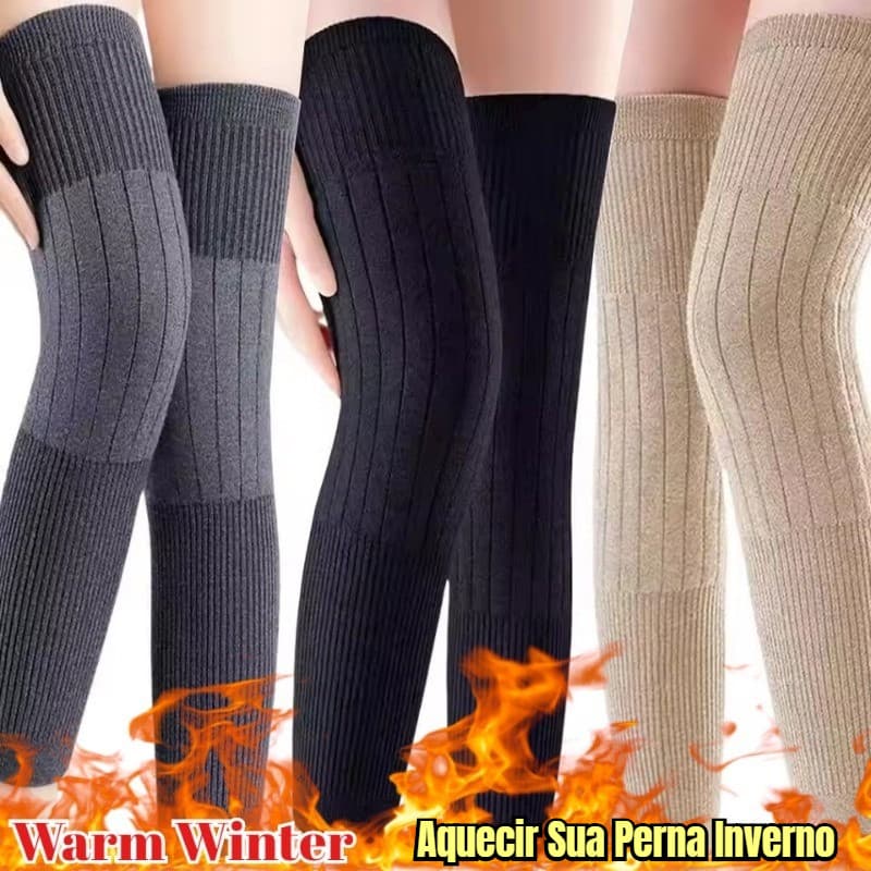Aquecedores De Pernas Grossos E Quentes De Inverno – Para Mulheres Homens , Uso Diário Proteção De Joelho Capa Elástica