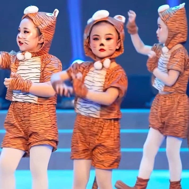 Fantasia de tigre infantil, fantasia de Animal pequeno, casa de doces, fantasia de dança de pequeno tigre, dois tigres