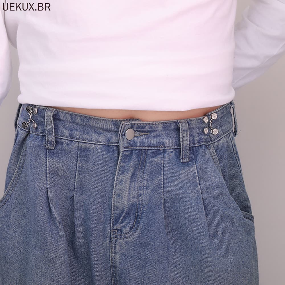 Sem Costura Jeans-Botão Pino Moda Roupas Botões Fixadores Para Mulheres Meninas