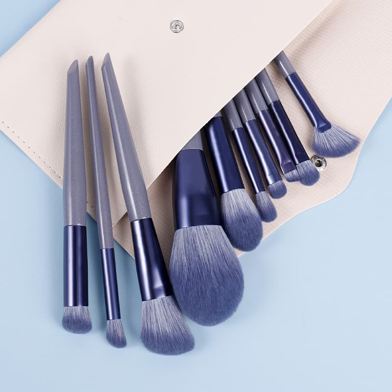 10 Conjunto de pincéis de maquiagem de coelho roxo Pincel de sombra Pincel de corretivo Pincel de Blush de sombra