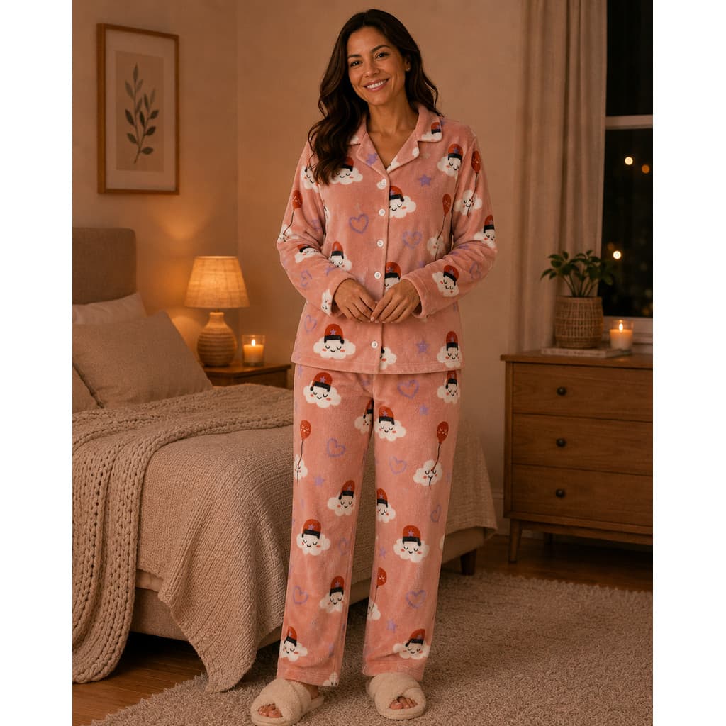Pijama Americano Comfy Estampa 93 Nuvem