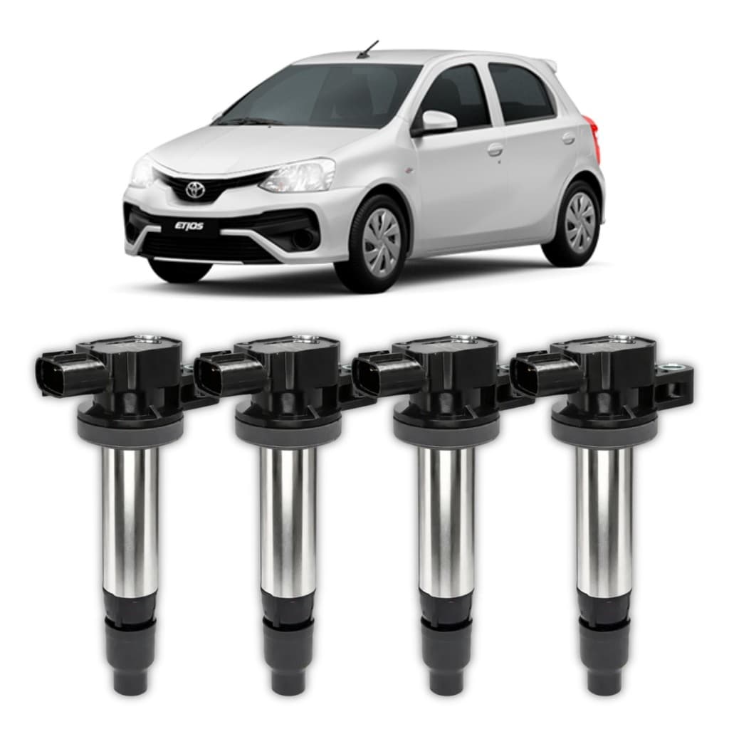 Kit 4 Bobina de Ignição Toyota Etios 1.3 1.5 16V 2012 A 2016