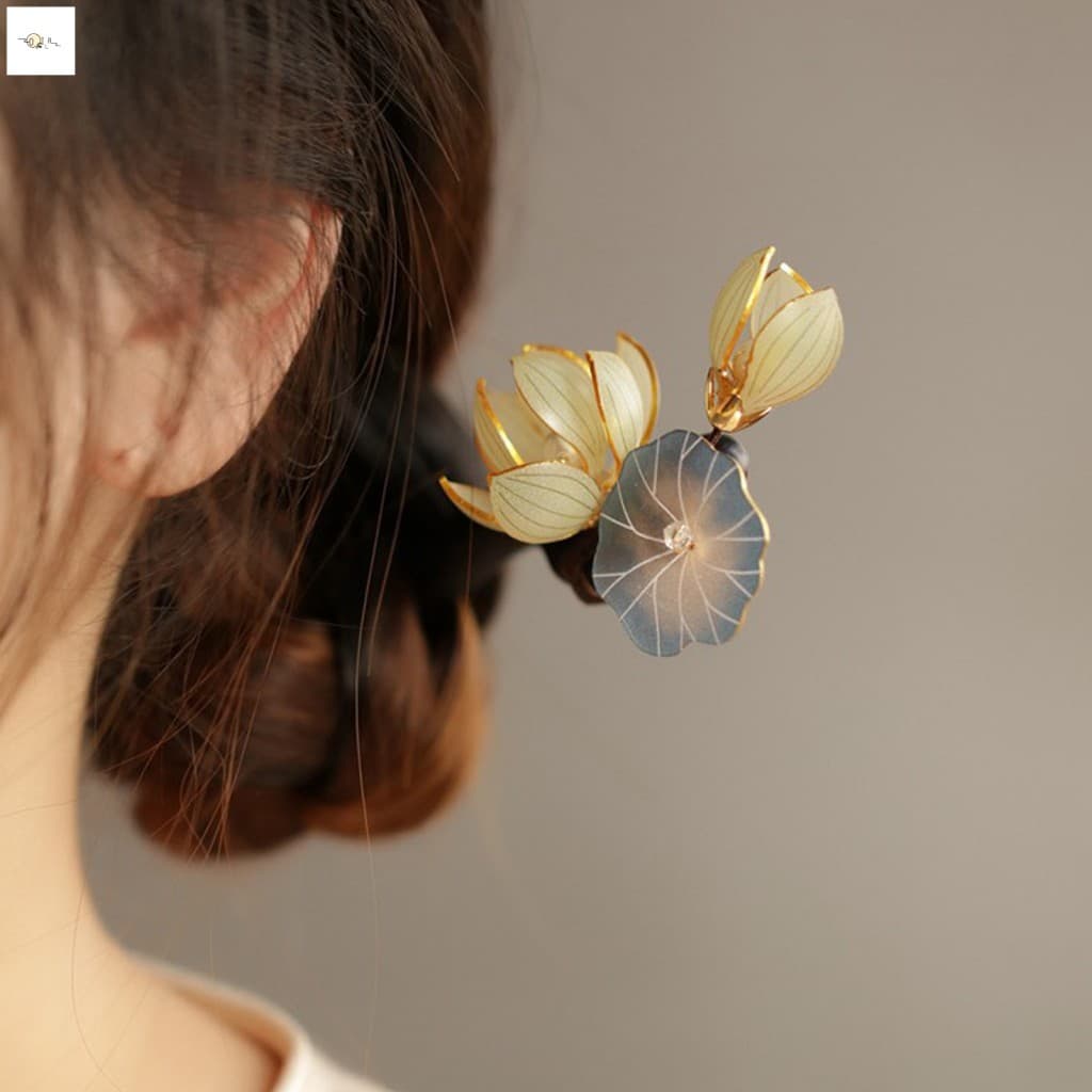 Grampo De Cabelo Xiloid Lotus Com Penteados Tradicionais Material Xiloide Natural Para Mulheres