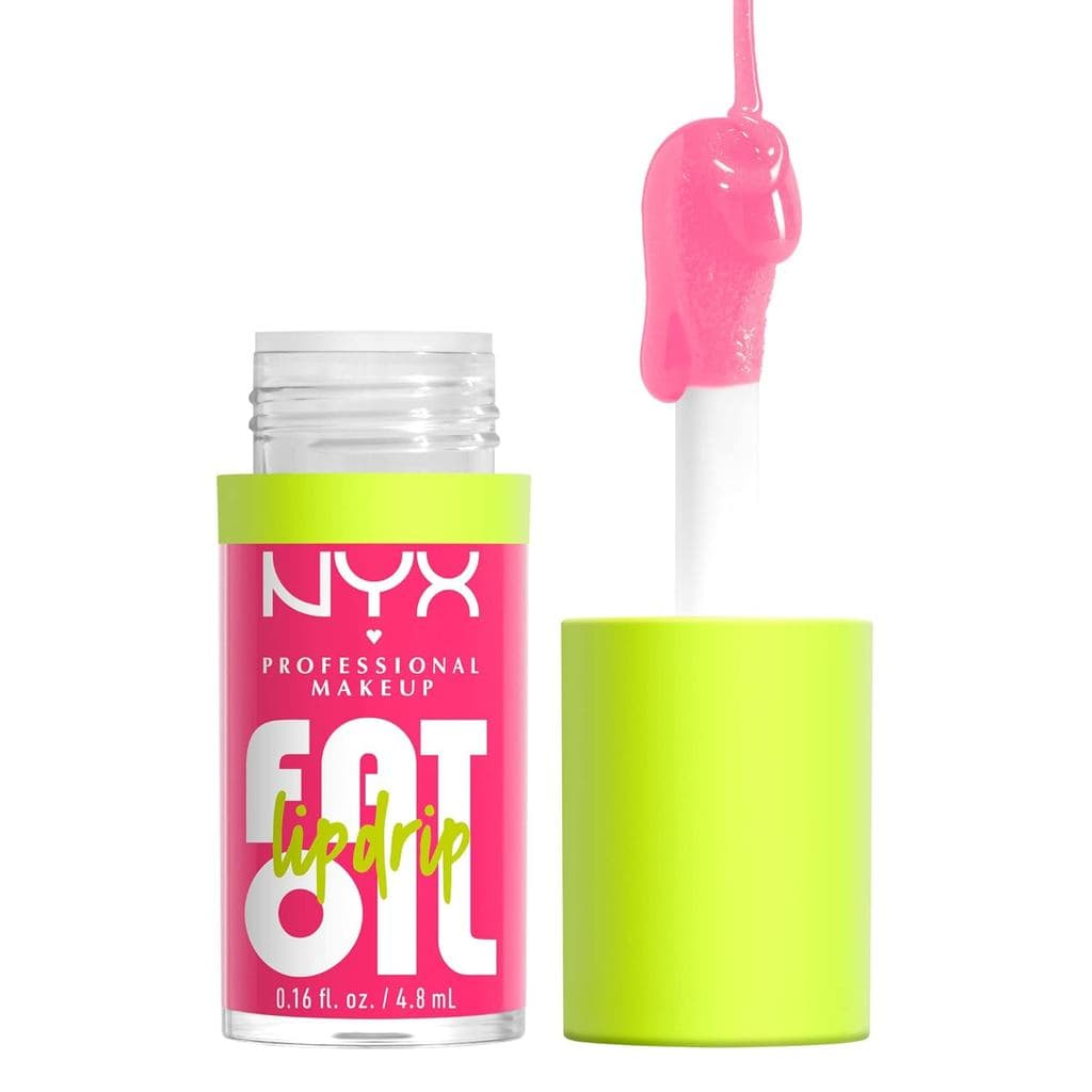 NYX Professional Makeup Fat Oil Lip Drops, Brilho Labial Hidratante, Fórmula Vegana para Coloração, Hidratação de 12 Hor