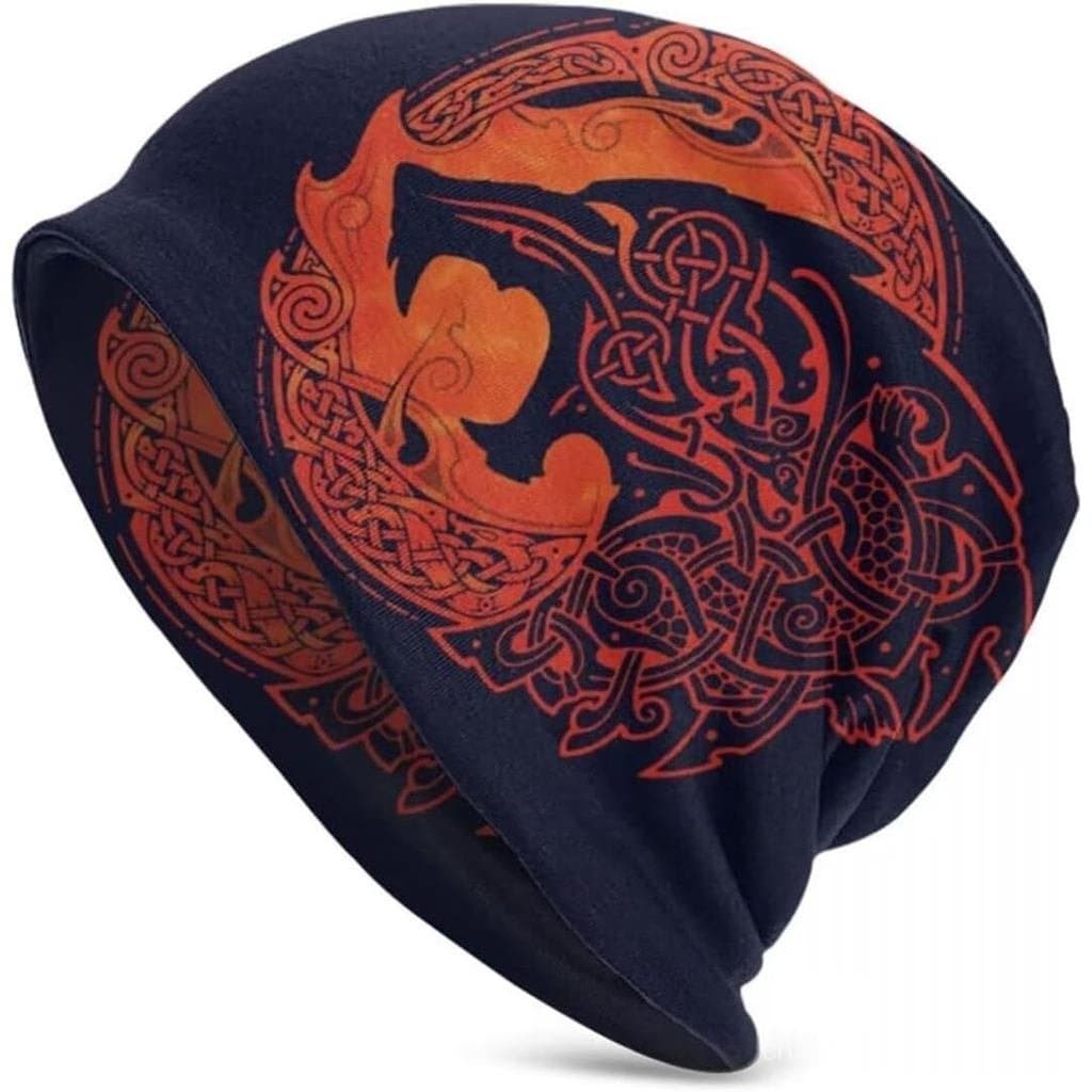 Gorro Unissex Reversível com Estampa de Vikings, Gorro Folgado, Touca para Quimioterapia, Acessório de Cabeça Solto para