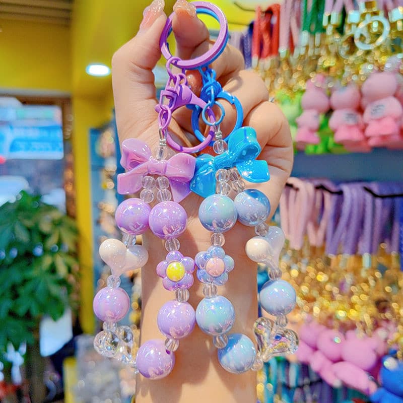 Amor pequena flor frisada chaveiro do telefone móvel pingente saco decoração Yiwu pequeno presente