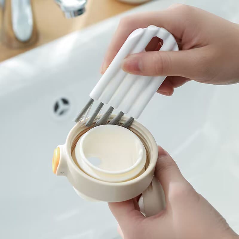 Escova dobrável de cerdas macias para copos, ferramenta multifuncional para limpeza de cantos de cozinha, limpador de bo