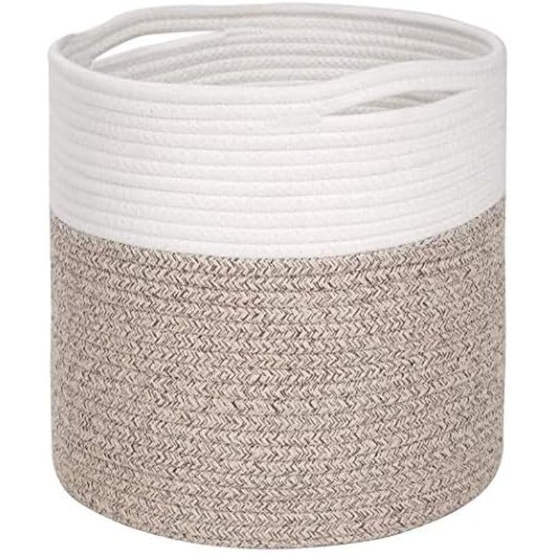 MINTWOOD Design Cesta De Corda De Algodão De 11 x 11 Polegadas Para Vasos De Flores E Plantadores De Piso Interno , Deco