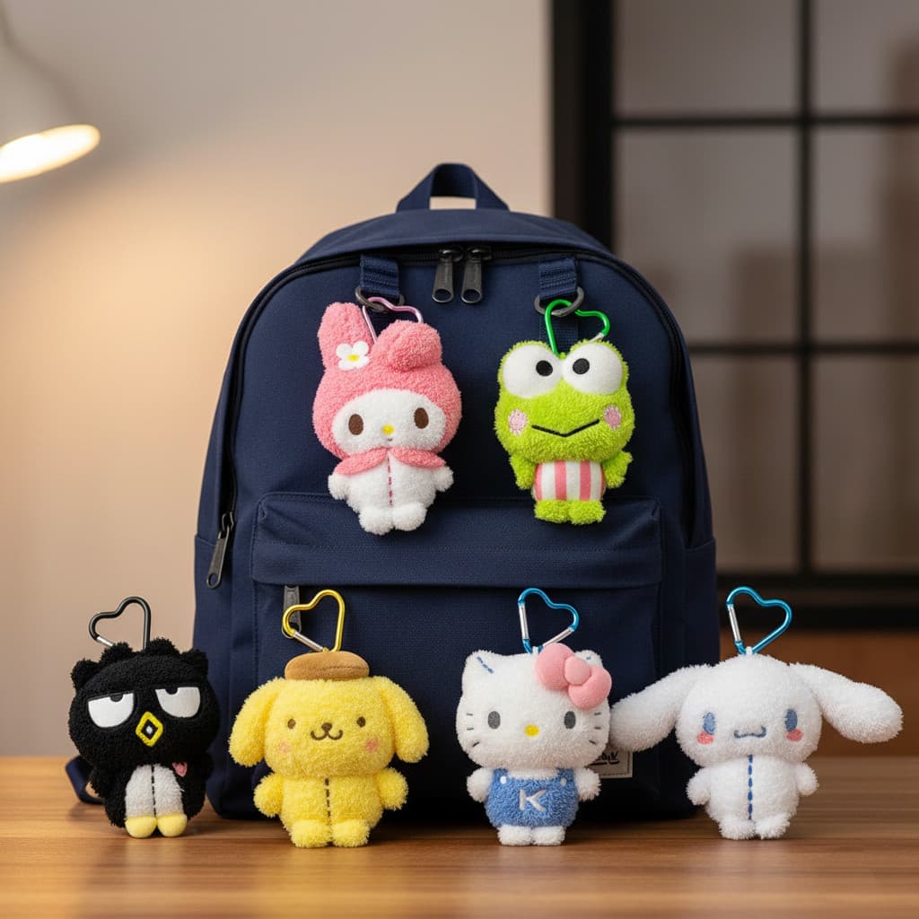 Chaveiro oficial de pelúcia de veludo da Sanrio, edição especial, lindo chaveiro 6K3Q