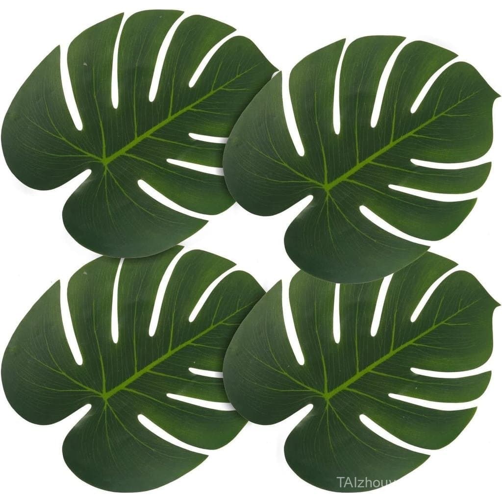 Folhas de Palma Artificiais ATFL, 50 Peças de Sousplat com Folhas Grandes, Decorações de Festa com Folhas de Palma Verde