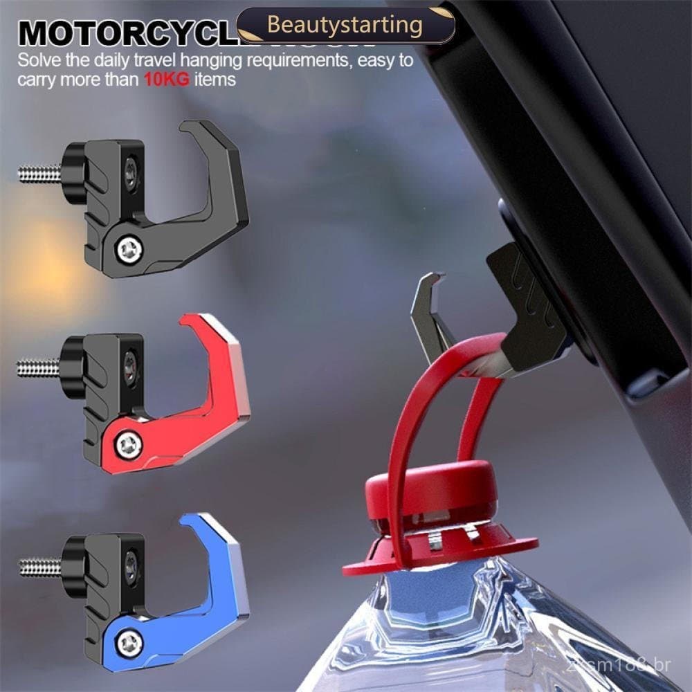 Suporte de gancho para capacete e bagagem de motocicleta em liga de alumínio, suporte para bolsa de scooter (com parafus