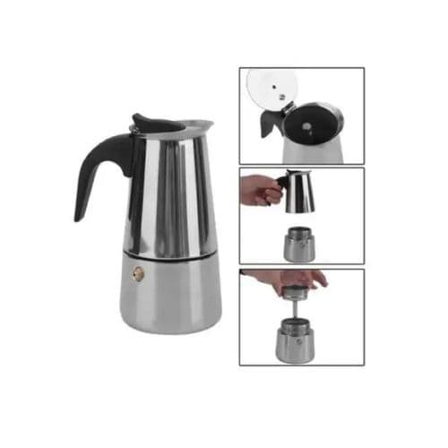 Cafeteira Italiana Inox 6 Xicaras Design Tradicional Resistente Pratica