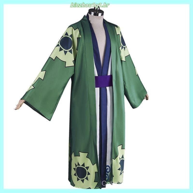 Fantasia de Cosplay One Piece País de Wano Zoro Juro Yukata Kimono Fantasia de Cosplay Pronta para Envio 05 9ZOC QWOV LR